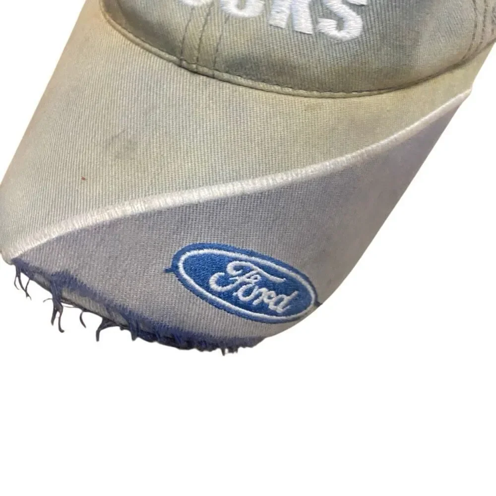 Ford motor company, distressed Ford hat Ford trucks stained bleached, adjustable